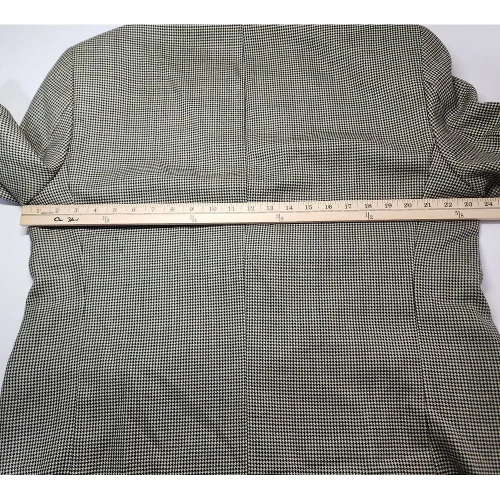 Ralph Ralph Lauren Houndstooth Wool Blazer Sport Coat Mens Sz 43R Tan Beige Work